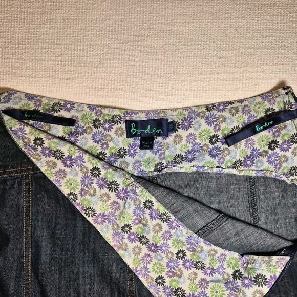 Boden Denim Skirt Womens 10R Blue Side Zip Lightweight Preppy Casual Country - Picture 5 of 8